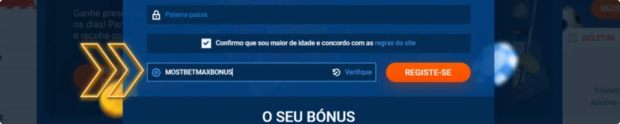 Insira o código promocional