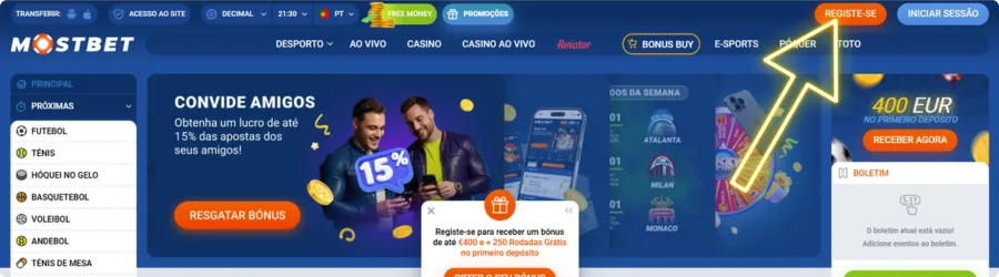 Сasa de apostas Mostbet Register Online Instruções Passos